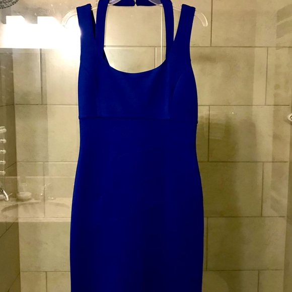 Guess Royal Blue Dress w/ Shoulder and Halter Strap Zipper in Back  Fully Lined - Picture 6 of 13